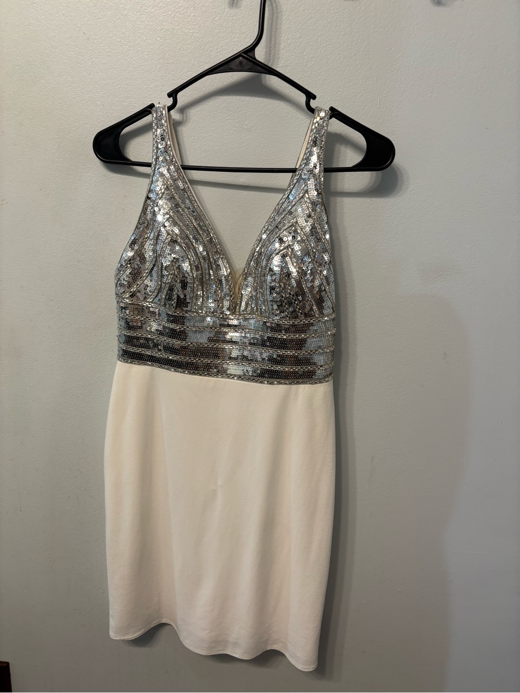 Jvn By Jovani White Embellished Cocktail Dress